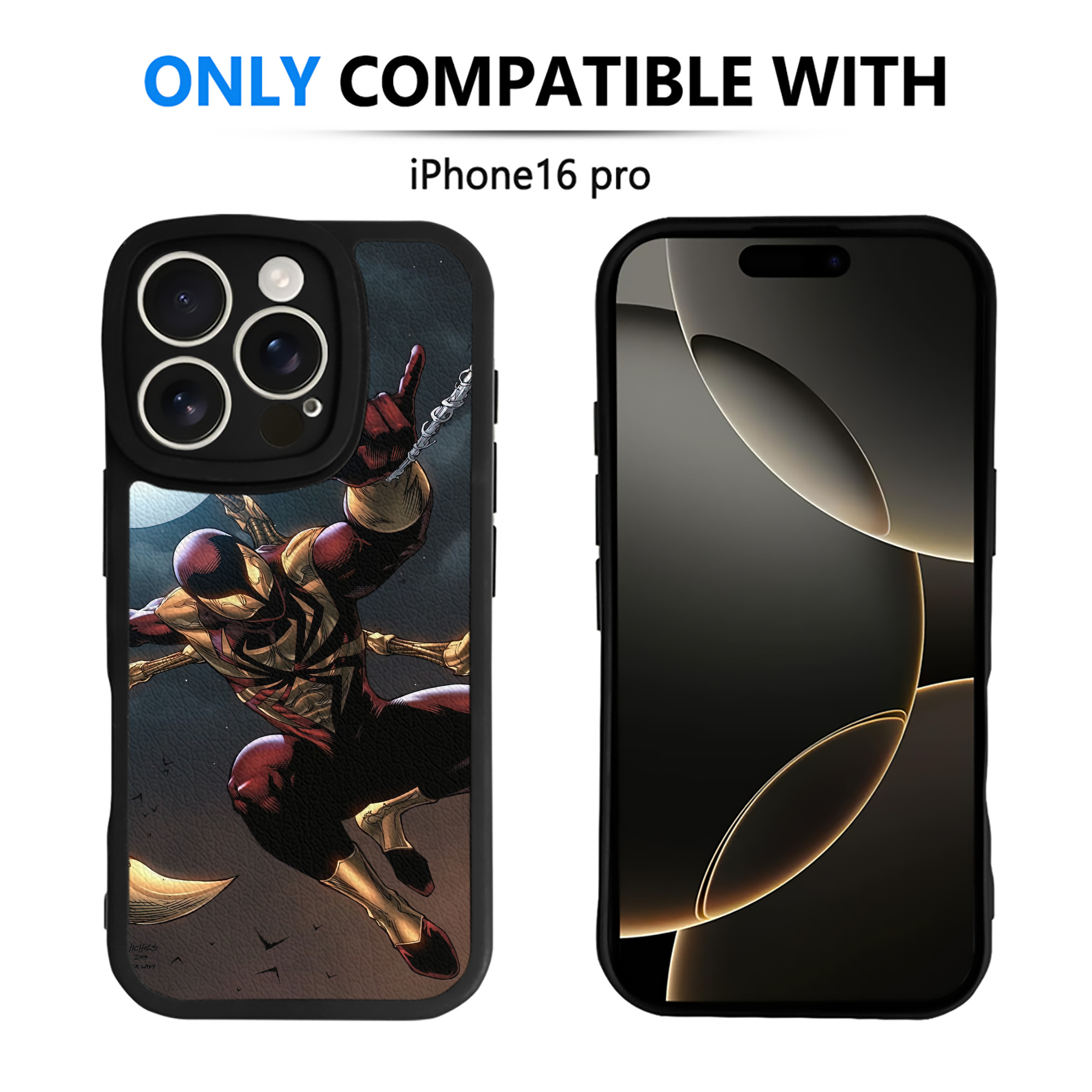 Spider Man スパイダーマン 【iPhone 16シリーズ対応】シリコンスマホケース（レザー調） 材質：シリコン